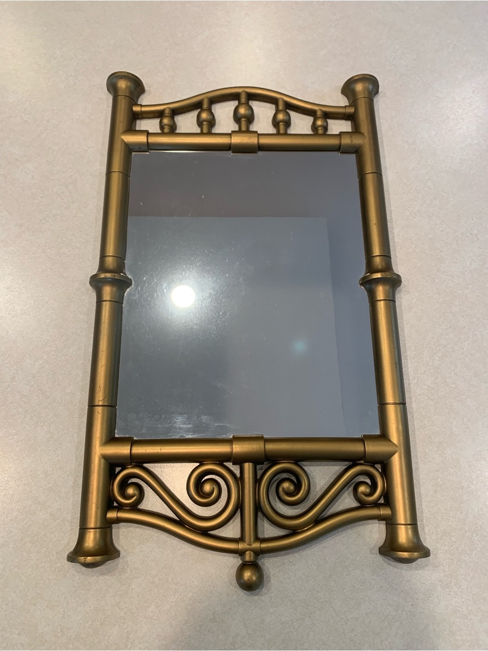 Gold Tone Plastic Mirror 1975 Dart Industries #2370